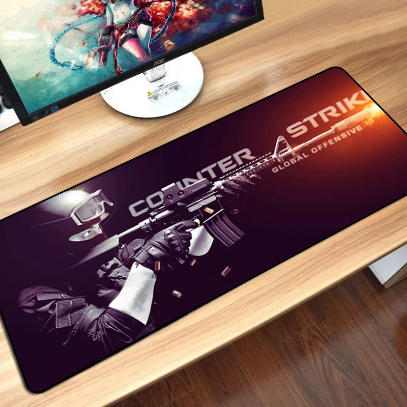 Коврик для мыши CS GO с накладным краем компьютерный игровой коврик XXL резиновый