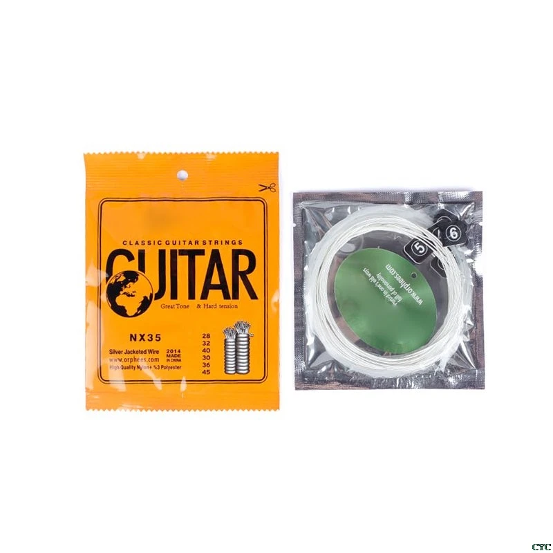 6pcs/set Nylon + 3% Polyester Classic Guitar Strings 028-045 Color Plated Wire