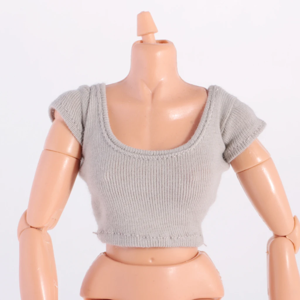 Fashion 1/6 Short Sleeve Crop Top T-Shirt Vest for Blyth 12