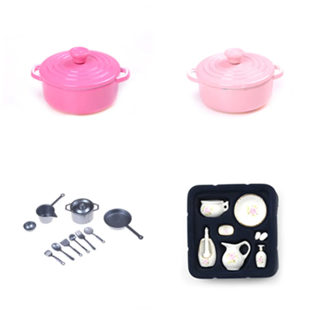 1:12, миниатюрный набор чайных чашек, набор цветочной посуды, посуда для приготовления пищи, кукольный домик, аксессуары, игровая мебель, игрушка