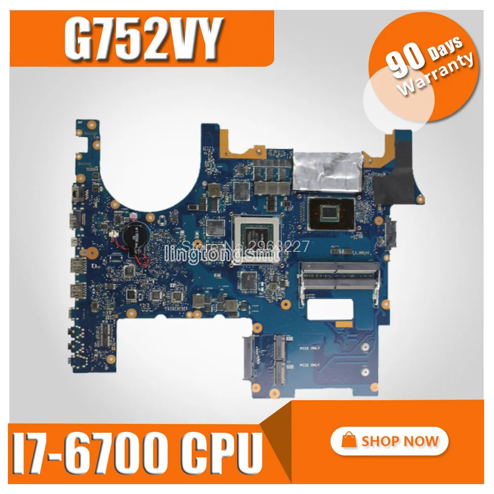 with I7 6700HQ GTX980M 4GB N16E GX A1 G752VY laptop Motherboard for