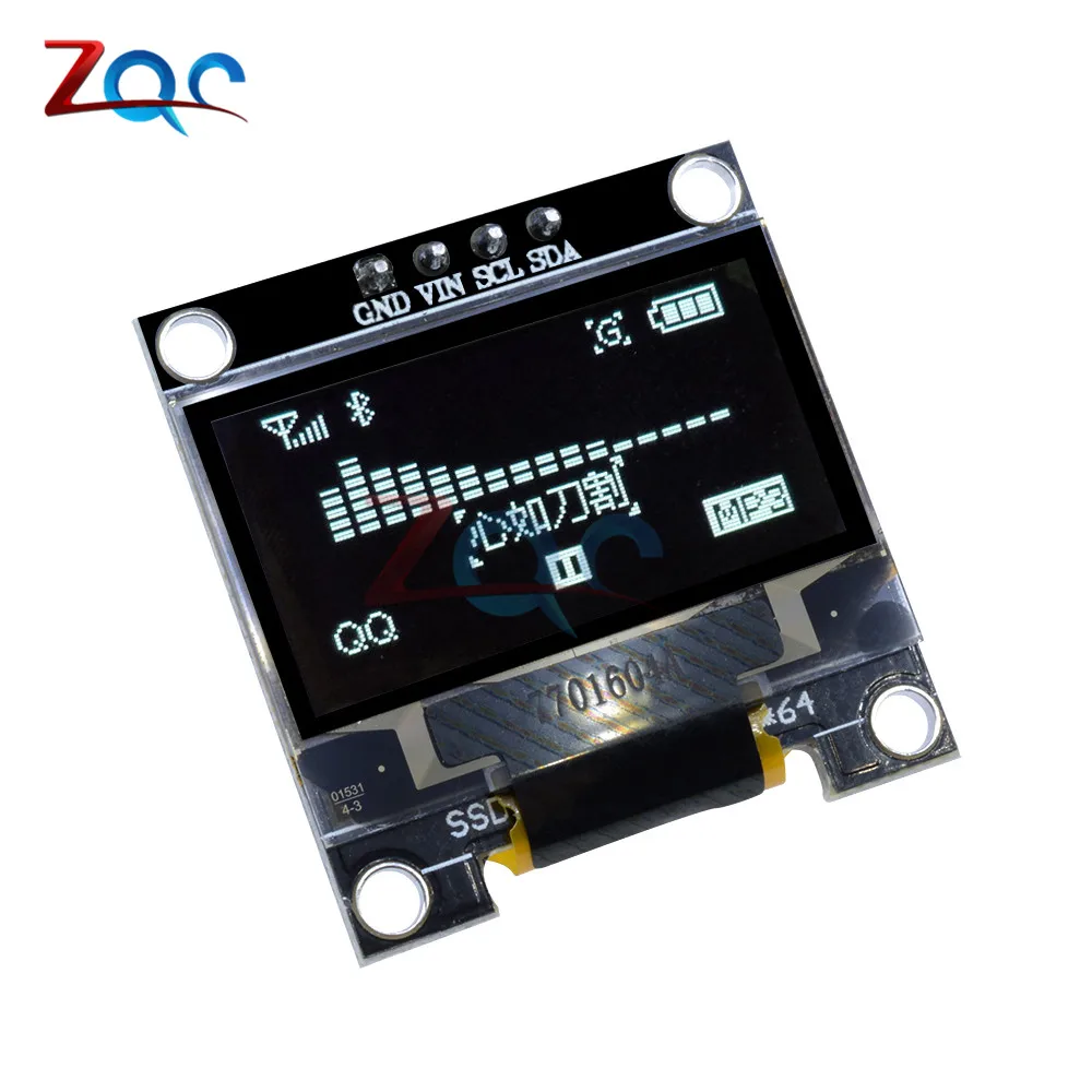 Последовательный белый OLED дисплей 0 96 дюйма IIC 128X64 I2C SSD1306 12864 плата с ЖК экраном GND
