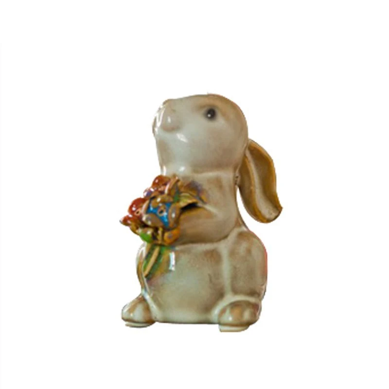 

4Pcs/Set Rabbit Ceramic Cute Ornaments Animal Figurines Statues Decorative Crafts Home Decor Birthday Wedding Gift