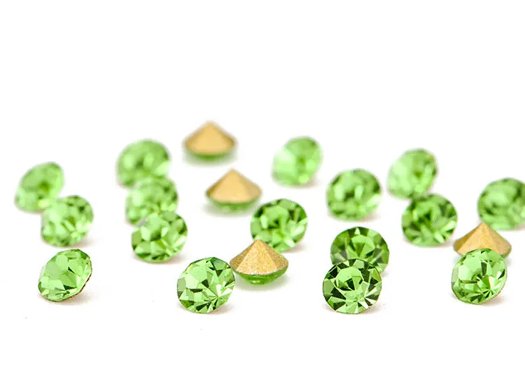 ss4-ss45-Light-green-glass-point-back-loose-rhinestones-nail-art-Clothing-Decoration-DIY-mobile