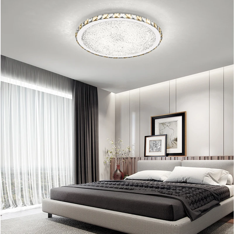 Современные Хрустальные потолочные светильники K9, круглые светодиодные люстры, домашний декор, хрустальные плафоны для гостиной
