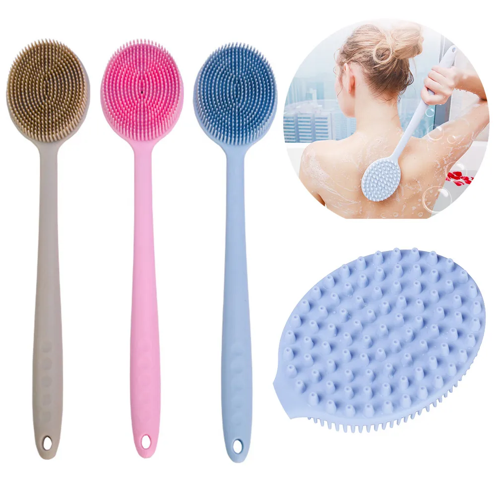 Bath tool Brush Natural Boar Bristle Wooden Brush Long Handle Massager