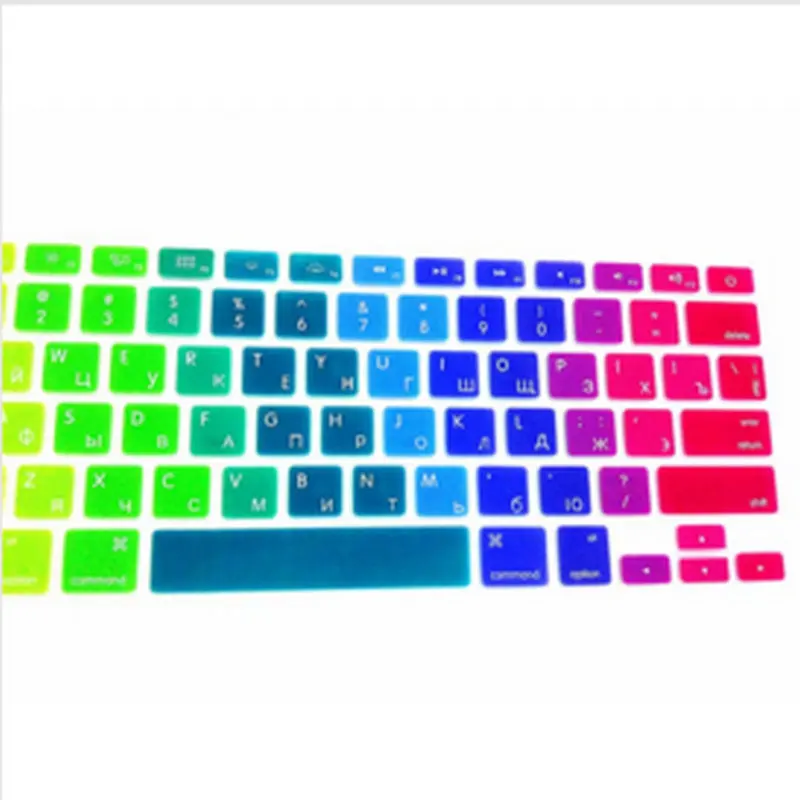 Rainbow  RUSSIAN Silicone US Keyboard Cover Skin Sticker Protective FILM For Apple MacBook Pro air 13 15 17 for macbook 13inch Rainbow  RUSSIAN Silicone US Keyboard Cover Skin Sticker Protective FILM For Apple MacBook Pro air 13 15 17 for macbook 13inch
