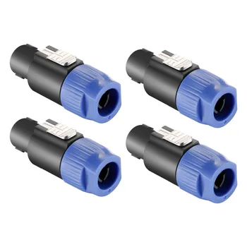 

Neewer 4-Pack Speakon Cable Head -Speaker Plug Twist Lock 4 Pole Compatible with Neutrik Speakon NL4FC, NL4FX, NLT4X, NL2FC Blue