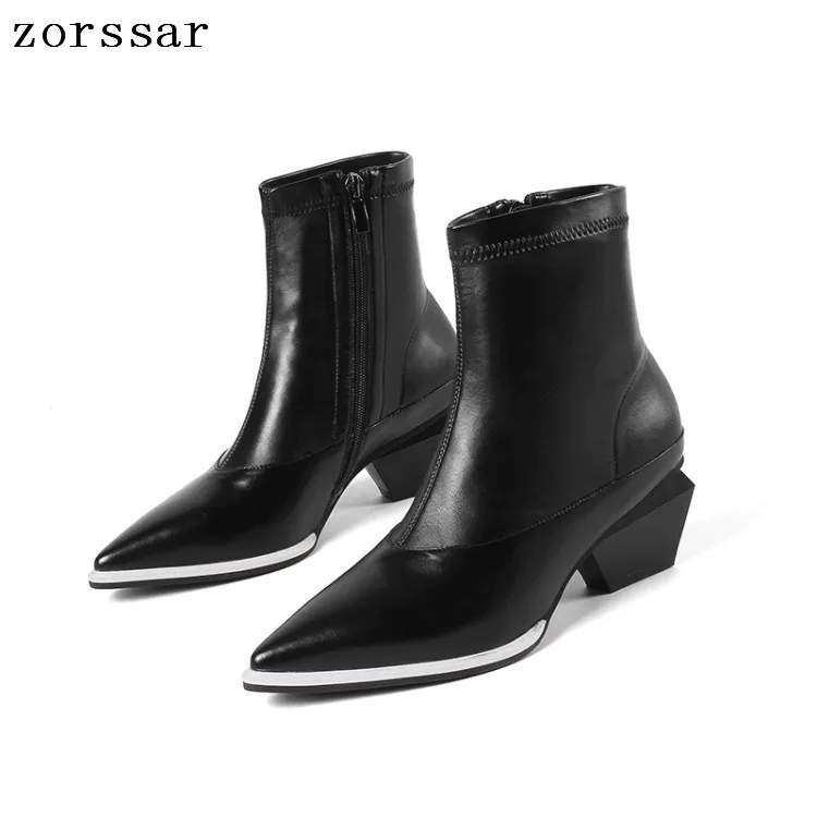 {Zorssar} fashion young female booties soft leather Pointed toe high heels women ankle boots winter fur woman shoes White black цена {Zorssar} fashion young female booties soft leather Pointed toe high heels women ankle boots winter fur woman shoes White black цены онлайн