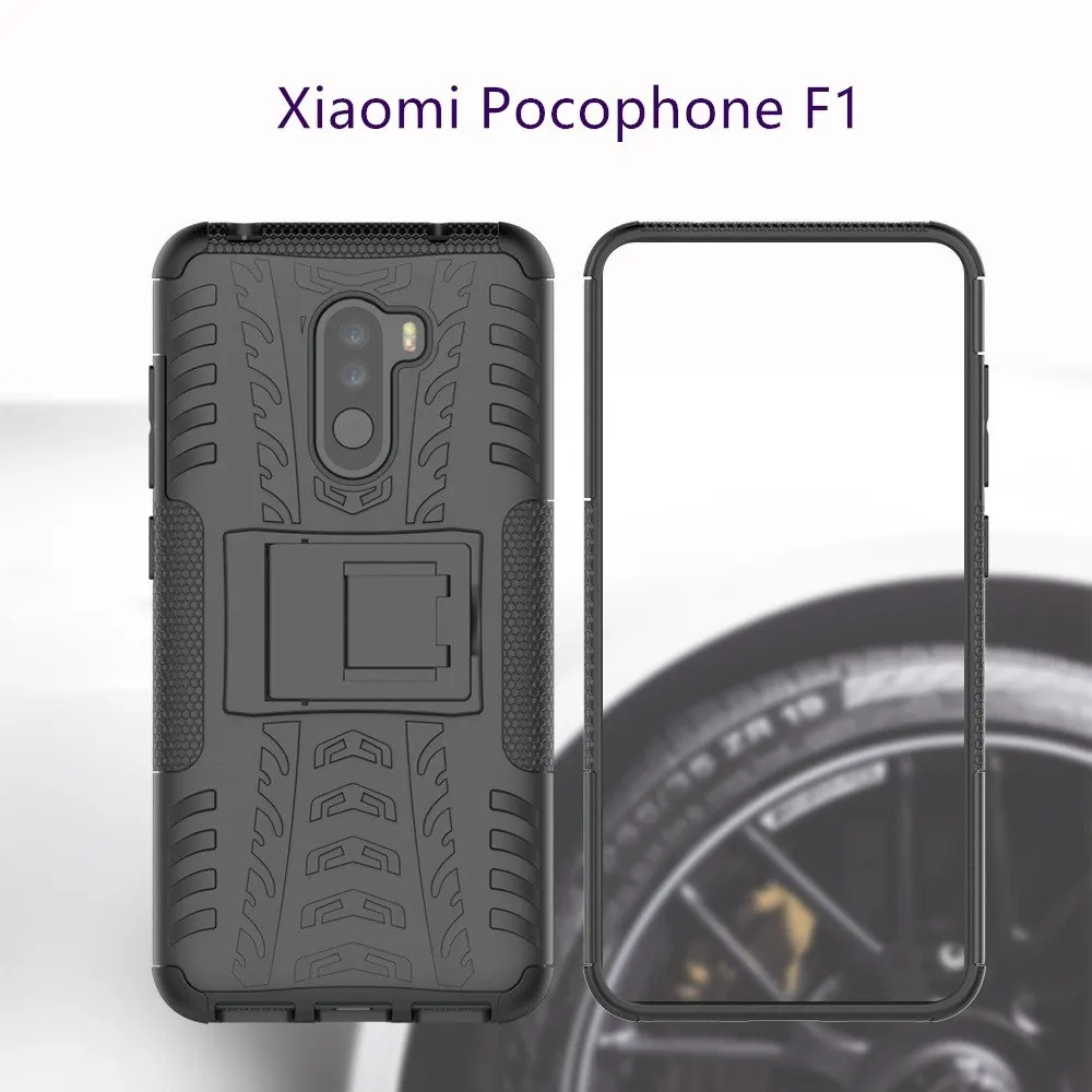 For Xiaomi Mi 9 Lite MI A3 6X Phone Cover Kickstand Tyre Pattern 2-in-1 Mobile Phone Shell Funda Case Redmi Note 8 7 6 Pro 7A GO xiaomi leather case cosmos blue