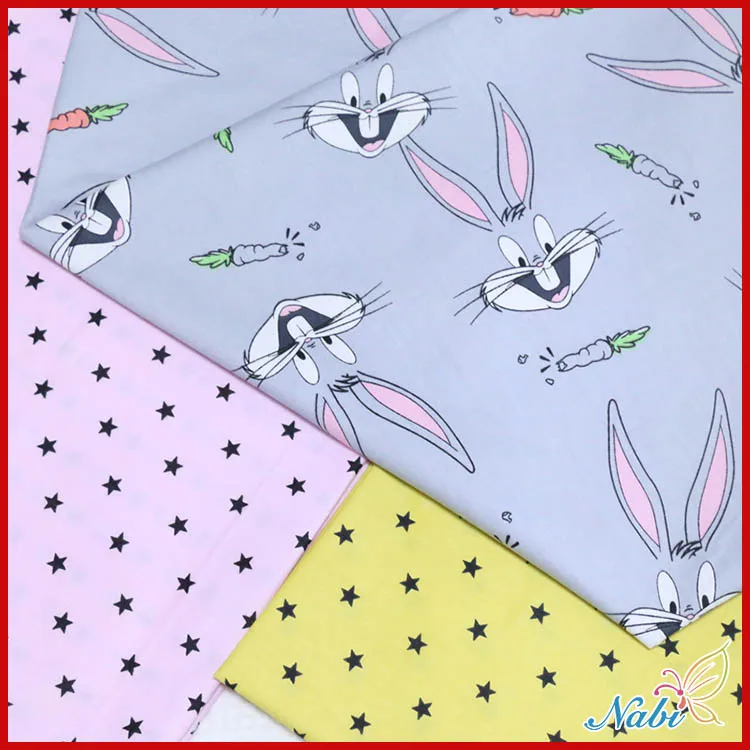 SMTA хлопчатобумажная ткань Лоскутная Ткань тюль пэчворк аксессуары Bugs Bunny 50*160