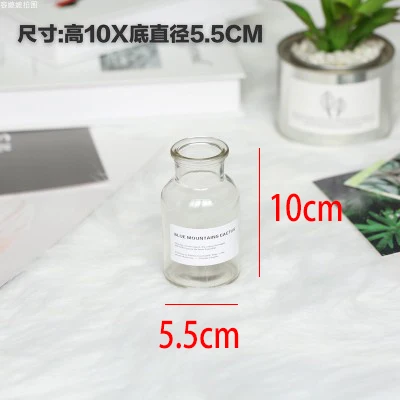 Nordic Style Retro Transparent Brown Glass Bottle Bedroom Vase Desktop Photography Accessories Studio Photo Backdrop Ornamen 10x5.5cm