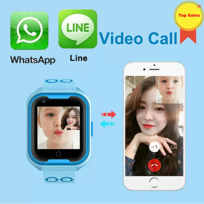

2019 New Video call 4G Smart phone Watch for Kids Baby ip67 Waterproof GPS WIFI Positioning With Voice Chat Camera SOS Anti-lost