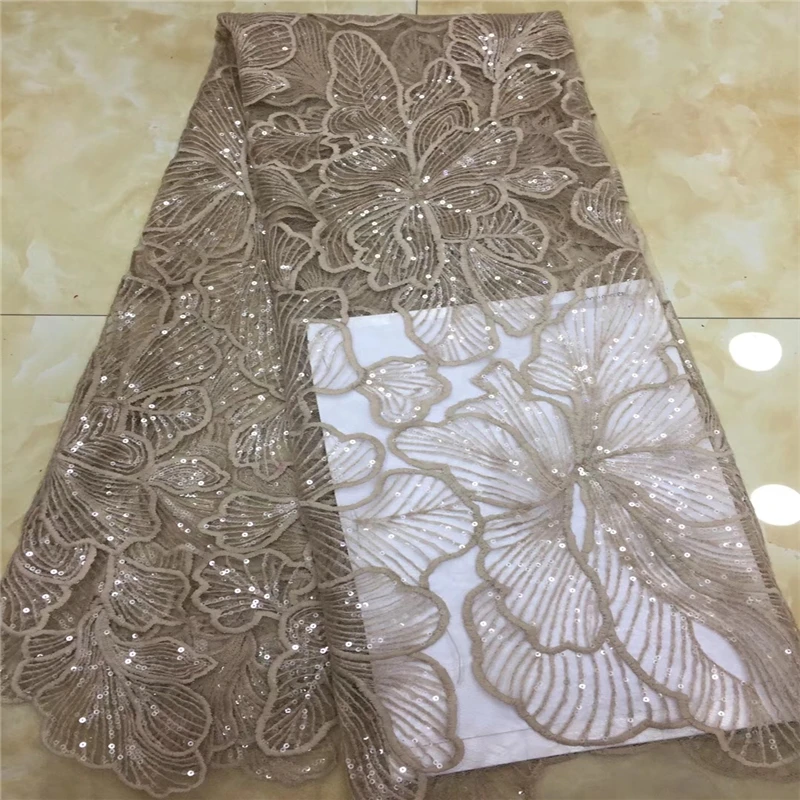 

VILLIEA African Tulle Lace Fabric Glittery French Lace Fabric High Quality With Sequin Nigerian Embroidery Tulle French Lace