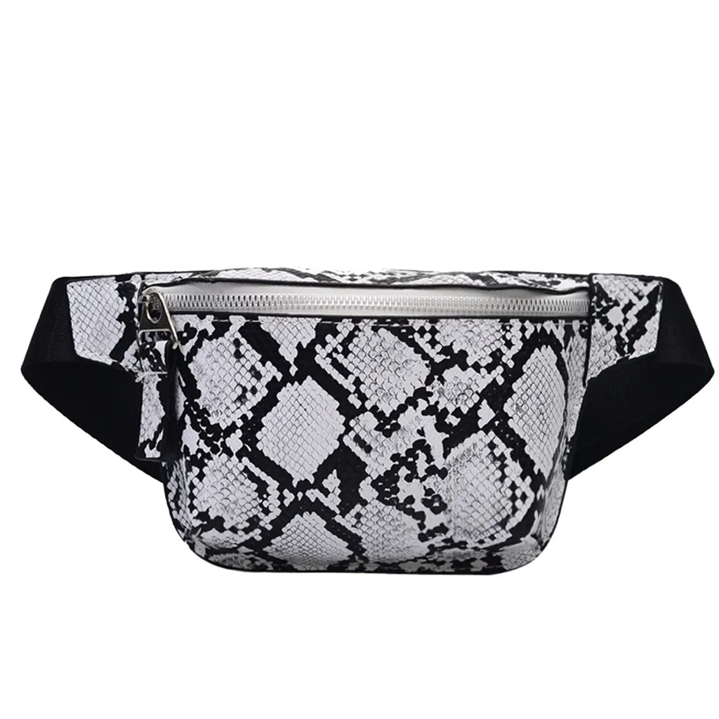 

Fashion Snake Print Fanny Packs Women Outdoor Casual Zipper Serpentine Messenger Bag Chest Waist Phone Bag Sac