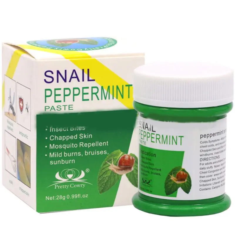 

Snail Peppermint Paste Itching Mint Cream Mosquito Insect Bite Pain Relieving Ointment Dizziness Treatment Moisturizing Cream