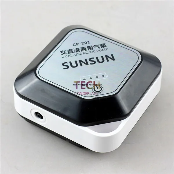 SUNSUN CP-201 AC-DC кислородный насос для аквариума воздушный насос Бесшумная батарея для рыбалки 100-240 В