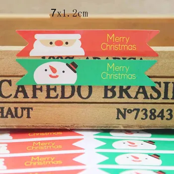 

120PCS flag shaped DIY christmas gifts decoration sticker labels mixed style christams series candy favors seal labels