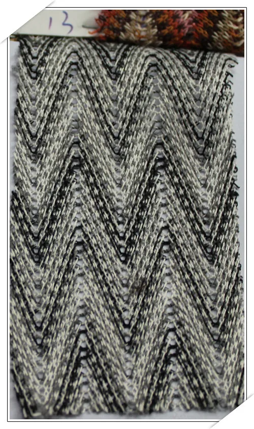 YACKALASI Zig Zag Вязаные кружевные ткани для платья 1 ярд волнистые полосатые Мягкие Вязаные кружевные ткани вязаные популярные кружева 150 см в ширину - Цвет: Color 13
