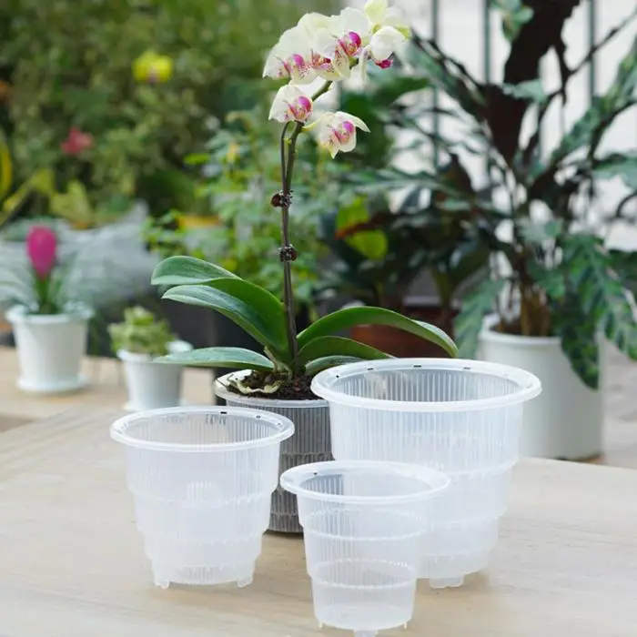 Многофункциональный пластиковый сетчатый горшок Орхидея Цветочный горшок контейнер домашний садовый декор@ LS