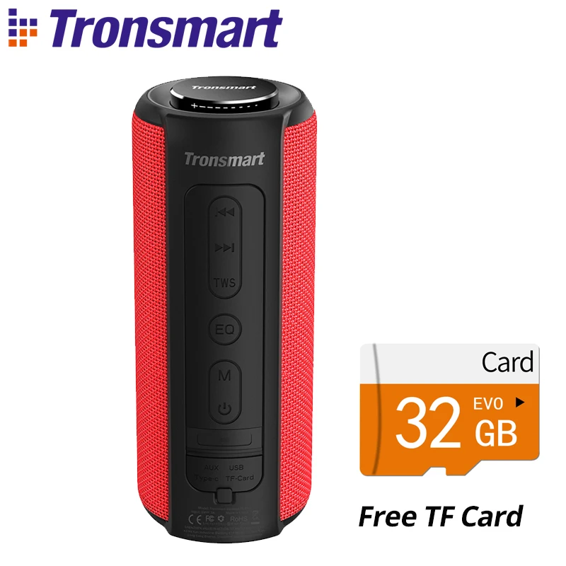 

Tronsmart T6 Plus Bluetooth Speaker Portable Speaker Columns 40W Subwoofer IPX6 Waterproof Soundbar with Voice Assistant, TWS