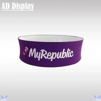 

10ft*3.3ft Exhibition Booth Advertising Tension Fabric Circle Hanging Banner Display Stand With Your Own Graphics Printing
