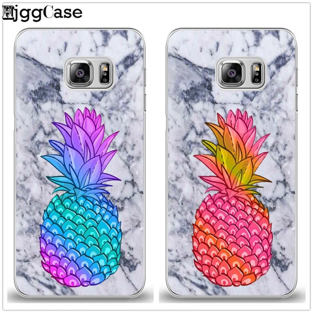 Чехол для телефона с ананасом и мраморным рисунком Samsung Galaxy S6 S7 Edge S8 S9 plus J3 J4 J5 J6 J7 A3