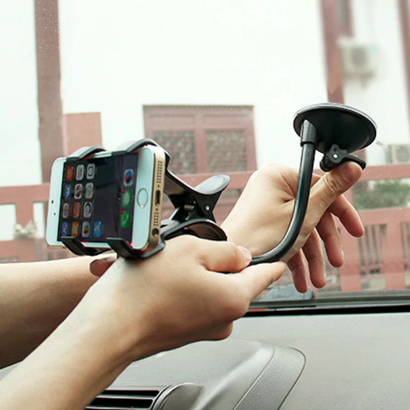 Регулируемая ширина удержания от 0 мм до 90 мм 360 градусов для телефона Автомобильный держатель кронштейн крепления лобового стекла для мобильного телефона стойки GPS