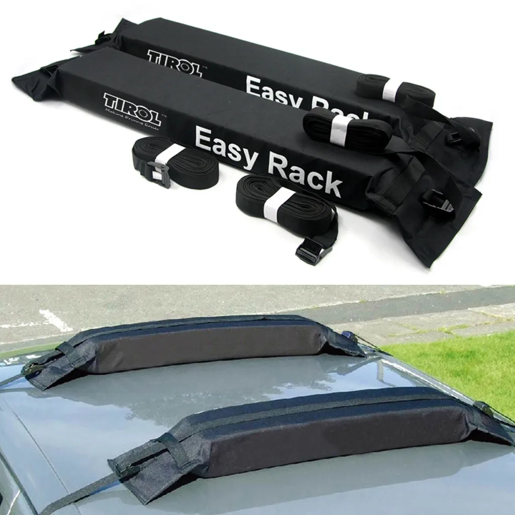 

Universal Auto Soft Car Roof Rack Outdoor Rooftop Luggage Carrier Load 60kg Baggage Easy Fit Removable 600D Oxford & PVC #YL5