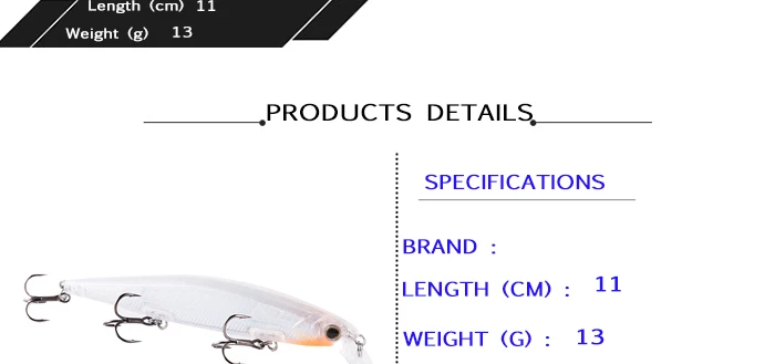 Jerk Trout Wobblers Fishing Lure Minnow Rattlin 11cm 13g 10pcs Artificial Bait 0.2-1.5m Salmon Peche Bass Peche Fishing Tackle (3)