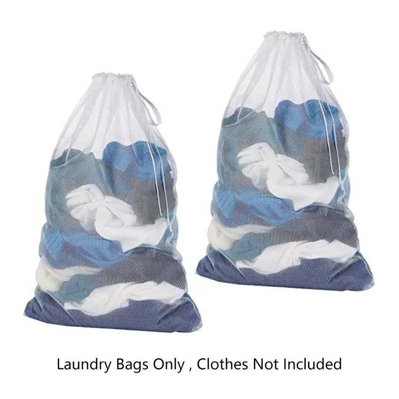 جديد وصول 4 قطع 60 سنتيمتر x 90 سنتيمتر كبيرة كيس غسيل شبكي الثقيلة تخزين شنقا مع الرباط المنزلية المنظم الساخن بيع