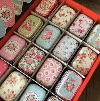 

32pcs Vintage Cartoon Tin Box Candy Pill Chutty Mini Storage House Decoration Collectables Display