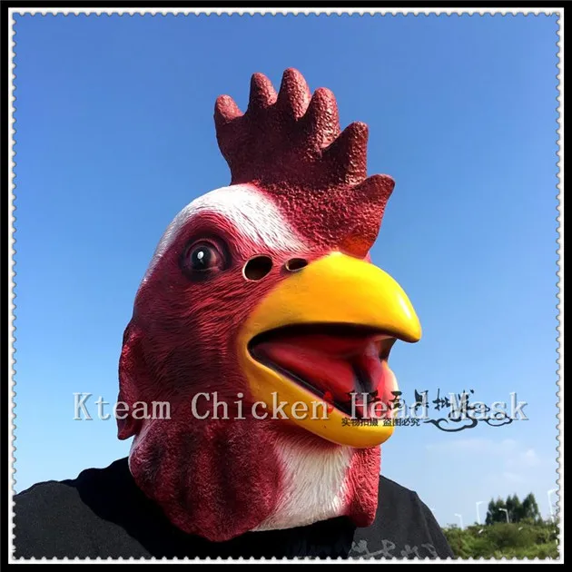 ด้านคุณภาพฮาโลวีนปาร์ตี้คอสเพลย์น้ำยางยางไก่หน้ากากผู้ใหญ่สัตว์พรรคM Asqueradeไก่หน้ากากหัวไ...