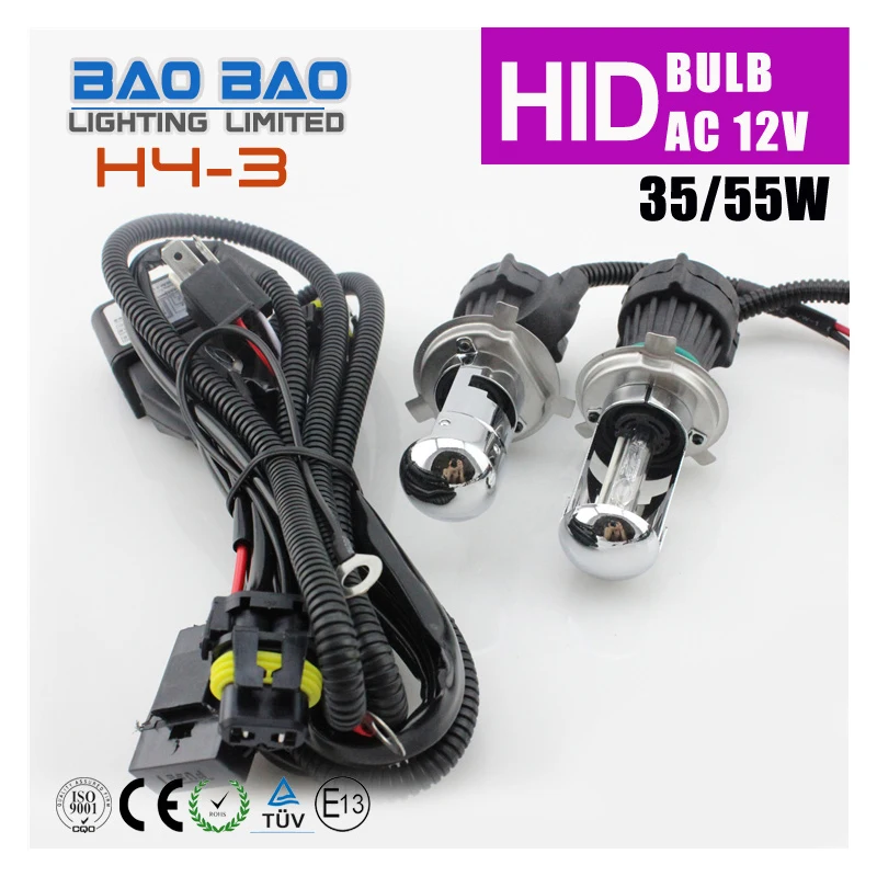 

H4-3 9007-3 H13-3 AC 4300K 6000K 8000K hid xenon conversation 35w 55w hid xenon bulb free shipment to USA