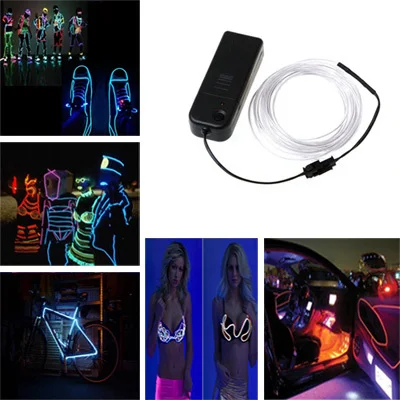 

Гибкая светодиодная неоновая осветительная лента 3 м, светящаяся электропровод, веревка, трубка, кабель + контроллер аккумулятора, водонепроницаемая светодиодная лампа, бесплатная доставка