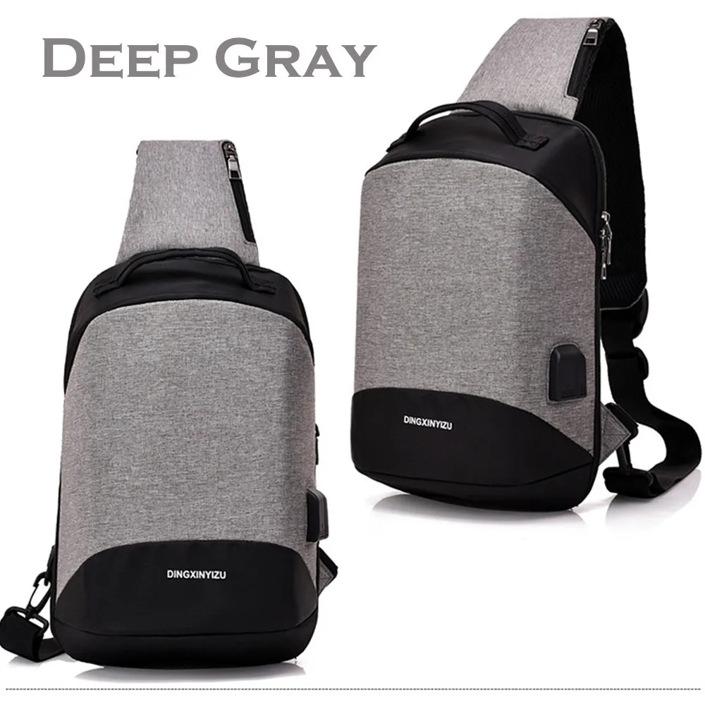 

Multi-functional Crossbody Bag Casual Anti Theft Chest Bag with USB design fanny pack belt bag