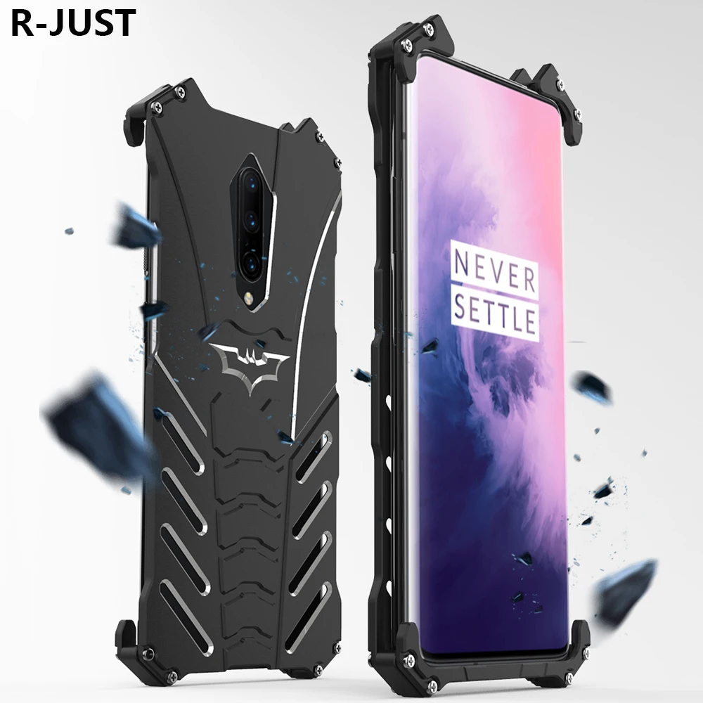 

R-JUST for OnePlus 7 Pro Case Cover Luxury Slim Hard Aluminum Alloy Shockproof Armor Phone Case for One Plus 7 Back Cover Funda
