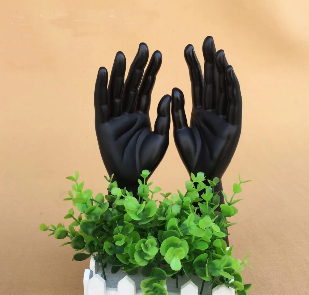 

New 1 Pair Mannequin Hand Arm Display Base Men Gloves Jewelry Model Stand Black 14inch
