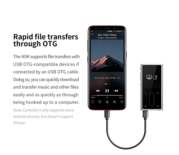 FIIO M3K мини Hi-Fi Hi-Res Lossless портативный музыкальный плеер MP3 AK4376A ЦАП чипы Высокая точность записи 24 часа работы от батареи