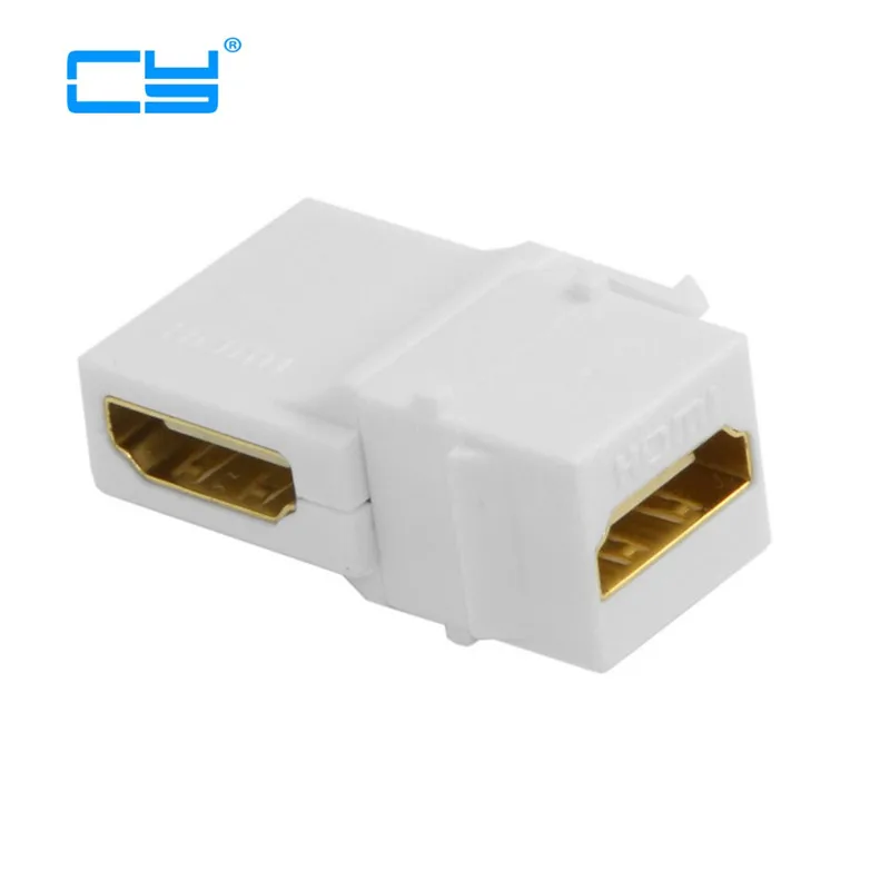 90 Degree Right Angled HDMI 1.4 Snap-in Female to Keystone Jack Coupler Adapter for Wall Plate White |