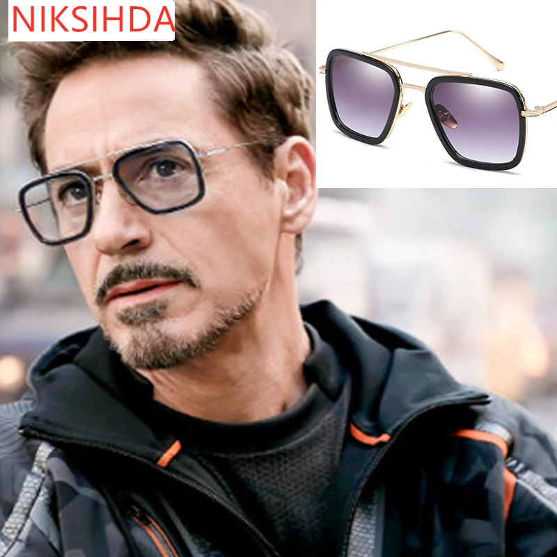 Новинка 2019 солнцезащитные очки NIKSIHDA для Железного человека квадратные модные