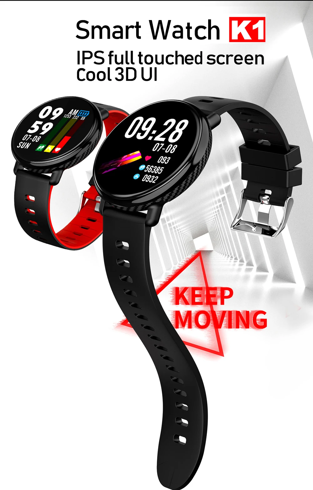 SENBONO K1 Смарт-часы IP68 Водонепроницаемый ips цветной экран монитор сердечного ритма фитнес-трекер спортивные умные часы Удаленная камера