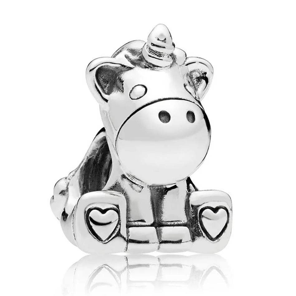 

Bruno The Unicorn Charm Bead fit Pandora Bracelet Bangle Cartoon Animal Bead Authentic S925 Sterling Silver DIY Jewelry