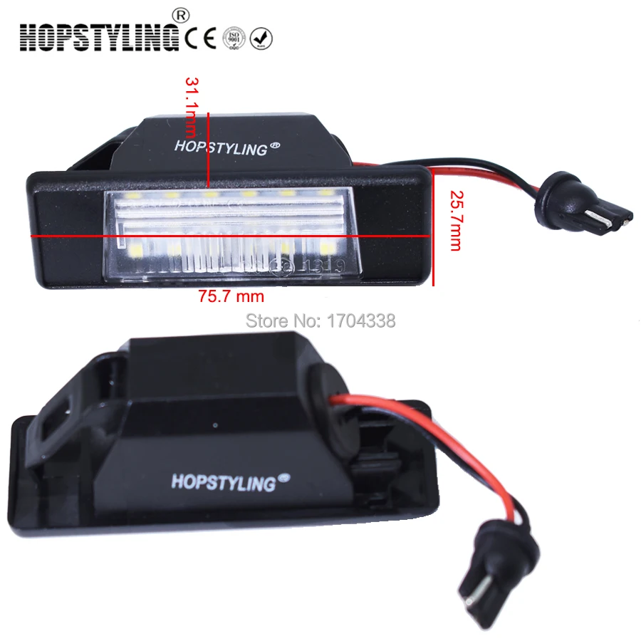 Hopstyling супер яркий 18SMD 3528 2 шт для Nissan QASHQAI MARCH PATHFINDER R51 JUKE PRIMERA P12 светодиодный фонарь для номерного знака