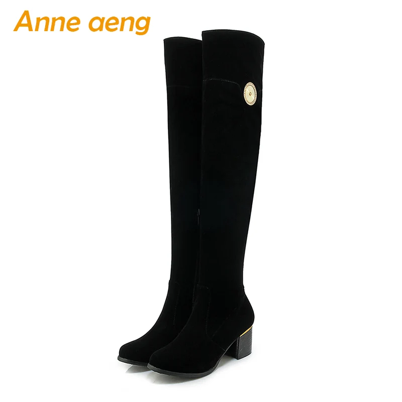 

2019 autumn winter women boots over the knee thigh high boots zip ladies sexy warm snow boots black women shoes big size 33-43