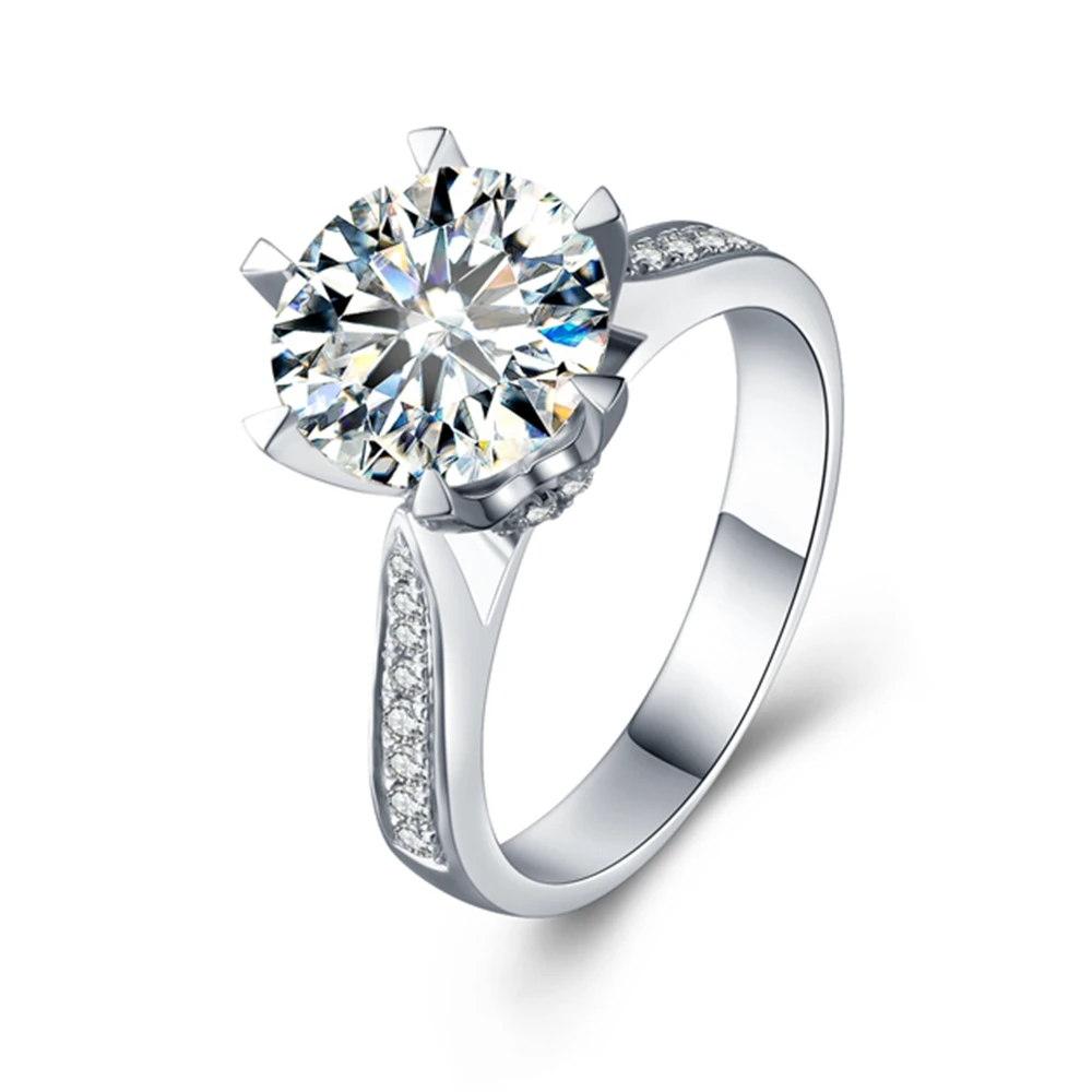 Обручальное кольцо 5ct с муассанитом обручальное 6 зубцами DEF цвет лабораторный