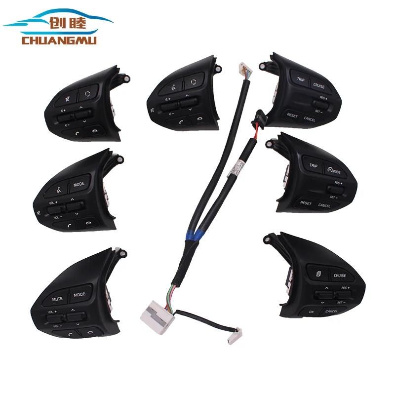 

CHUANGMU Steering Wheel Button For KIA K2 RIO 2017 2018 RIO X LINE Buttons Bluetooth Phone Cruise Control Volume
