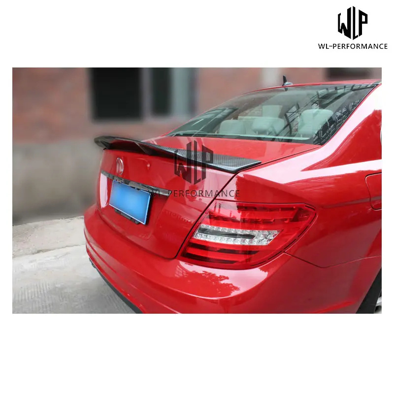 W204 R Style Carbon Fiber Rear Spoiler Wings 4-doors Sedan Car Styling For Mercedes-Benz C Class W204 Car Body Kit 2007-2013