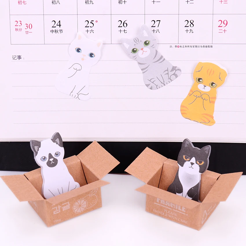 

5PCS Hot Kawaii Notepad Memo Pads Cute Cartoon N Times Sticker Carton Cat DIY Office School Supplies Stationery Gift