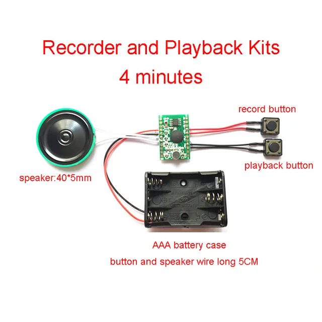 4 minute Recording and Playback Voice IC Chip Sound Module DIY Kits